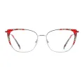 Rebecca - Square Tortoiseshell-Red Glasses for Women