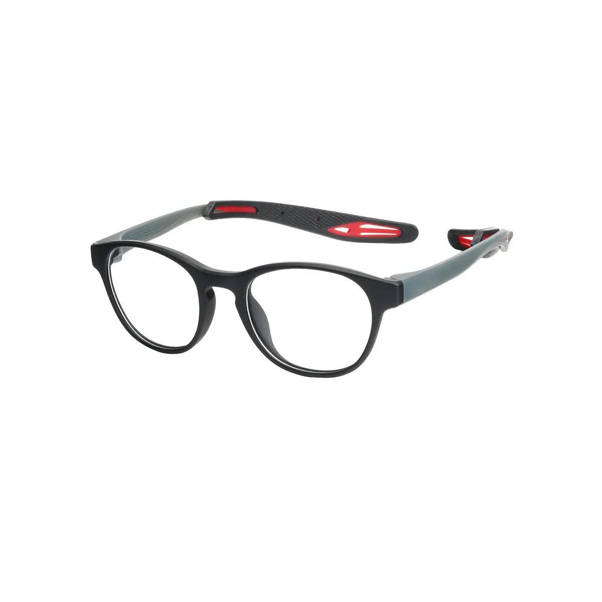 Karen - Oval Black-Red Glasses for Men