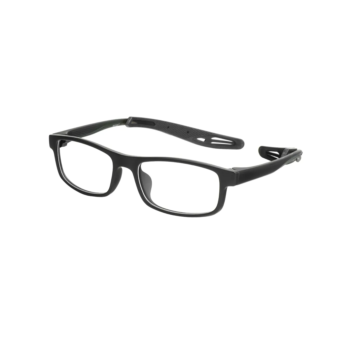 Sports Rectangle Black Eyeglasses for Men