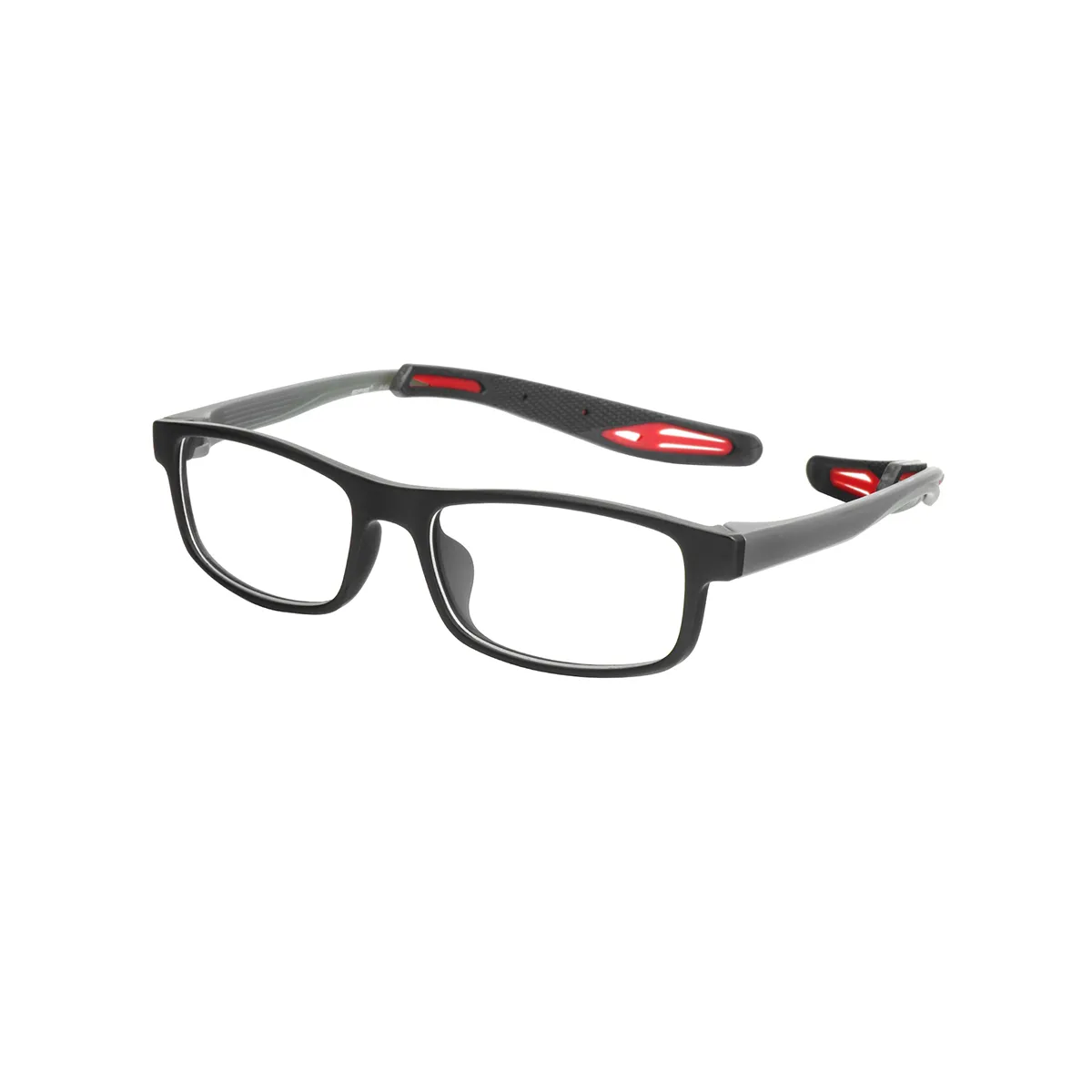 Raphael - Rectangle Black-Red Glasses for Men
