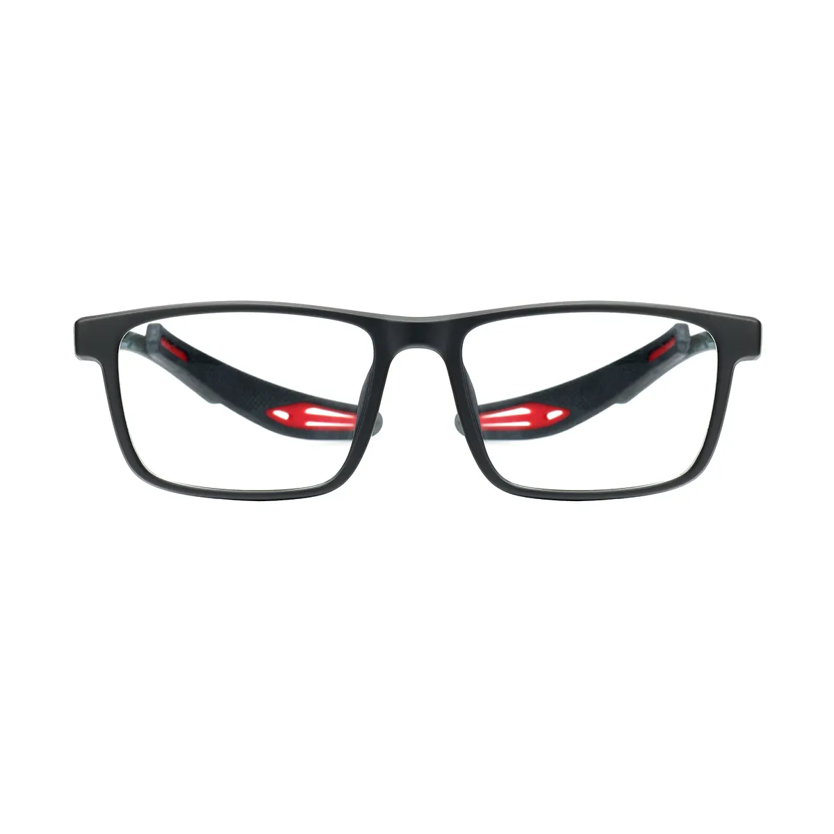 Sports Rectangle Black-Red  Eyeglasses for Men