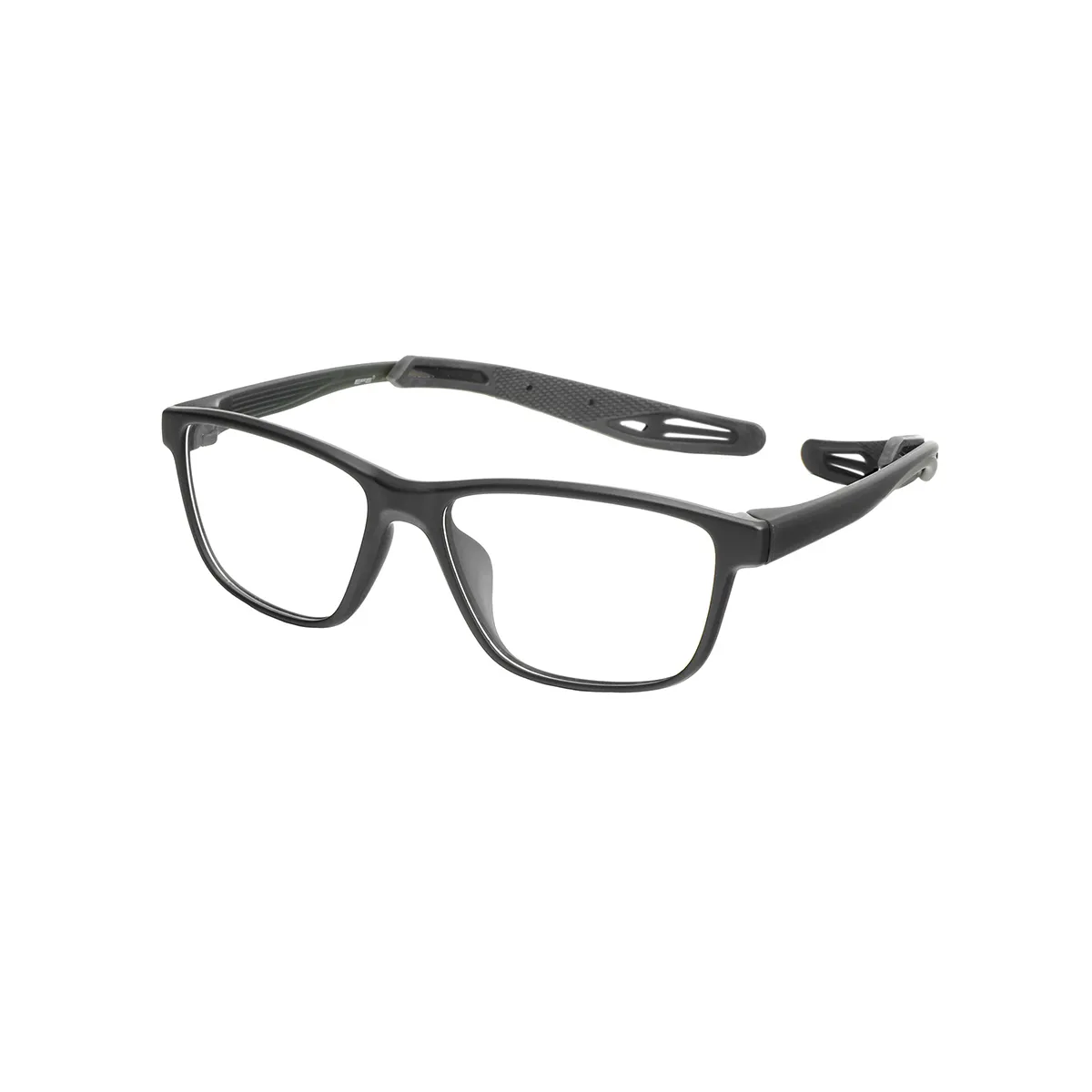 Sports Rectangle Black-Red Eyeglasses for Men