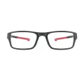 Arch - Rectangle Black-Red Glasses for Men & Women