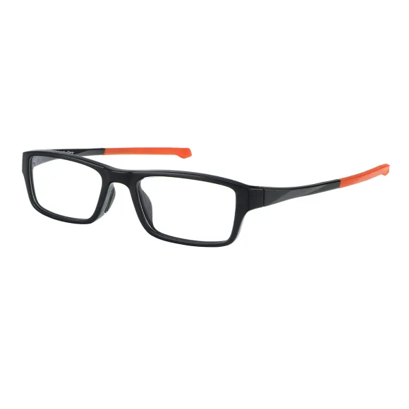 rectangle black-orange eyeglasses