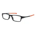 Arch - Rectangle Black-Orange Glasses for Men & Women