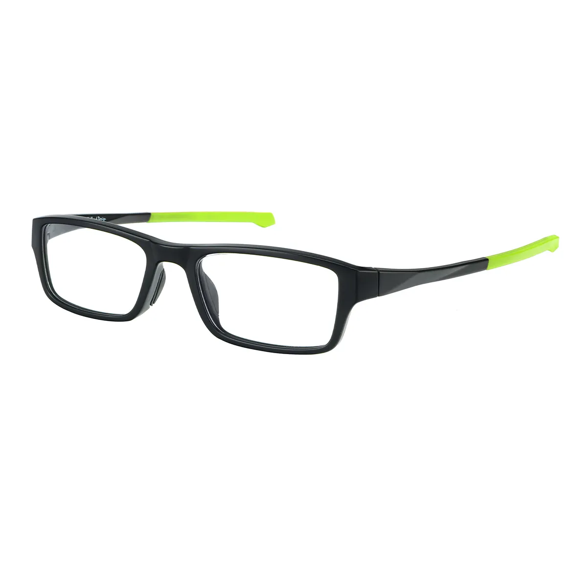 Arch - Rectangle Black-Green Glasses for Men & Women