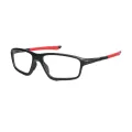 George - Rectangle Black-Red Glasses for Men & Women