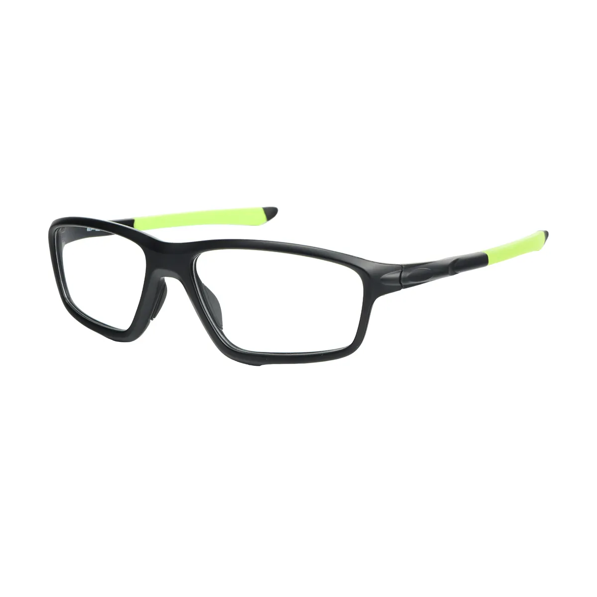 George - Rectangle Black-Green Glasses for Men & Women