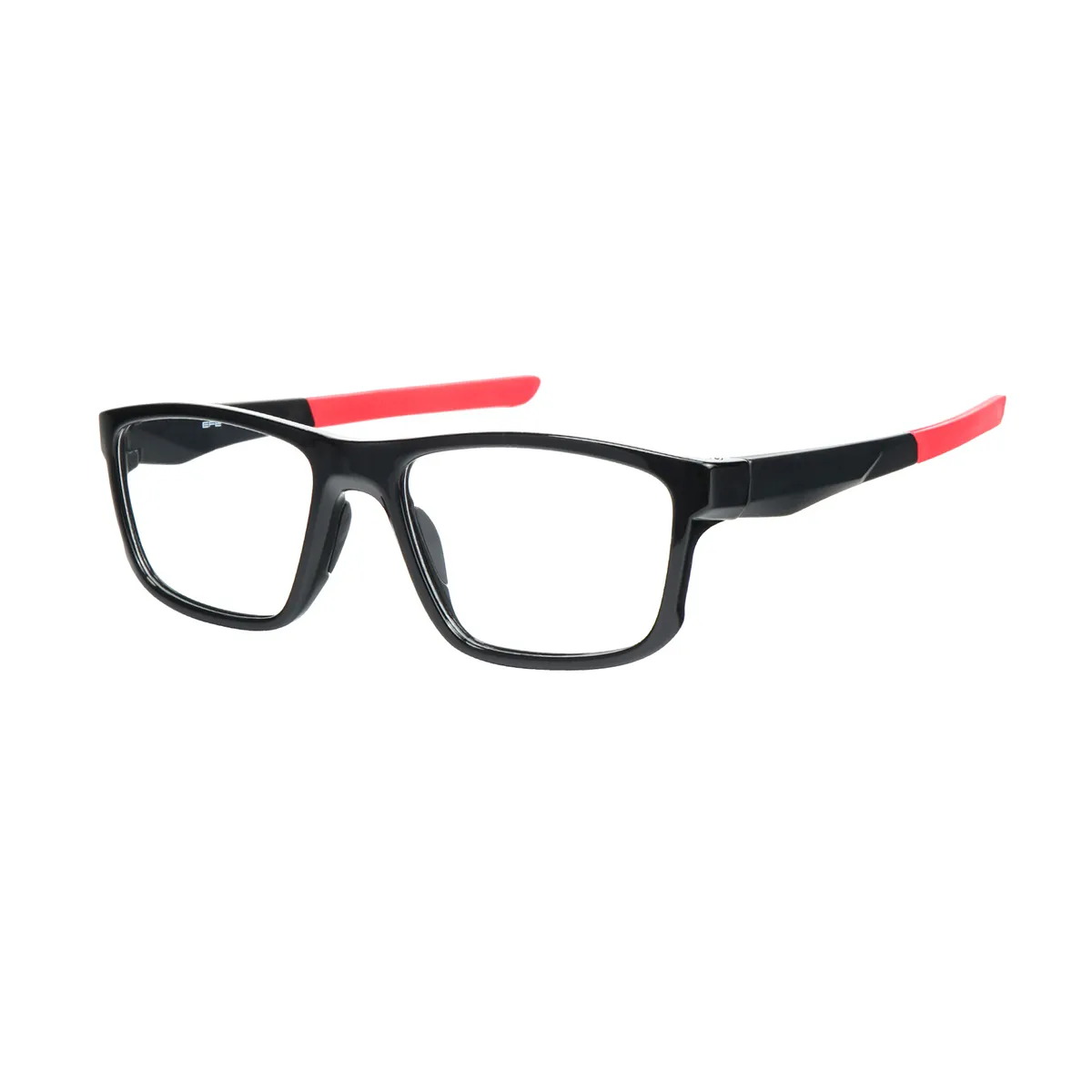 Sports Rectangle Black-Red Glasses for Men
