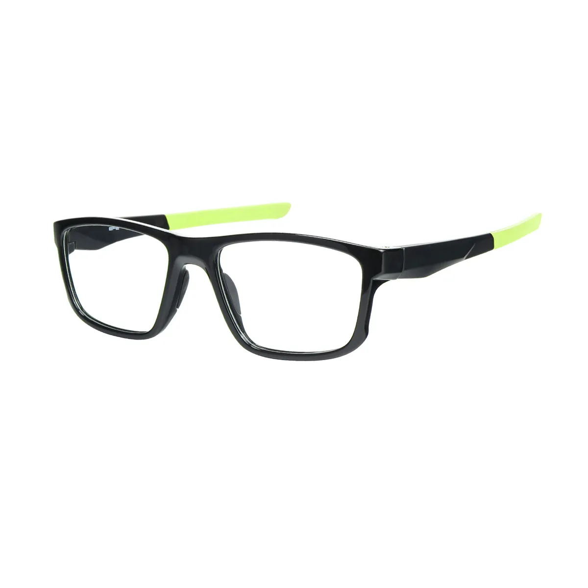 Darwin - Rectangle Black-Green Glasses for Men