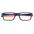 Myron - Rectangle Black-Orange Glasses for Men