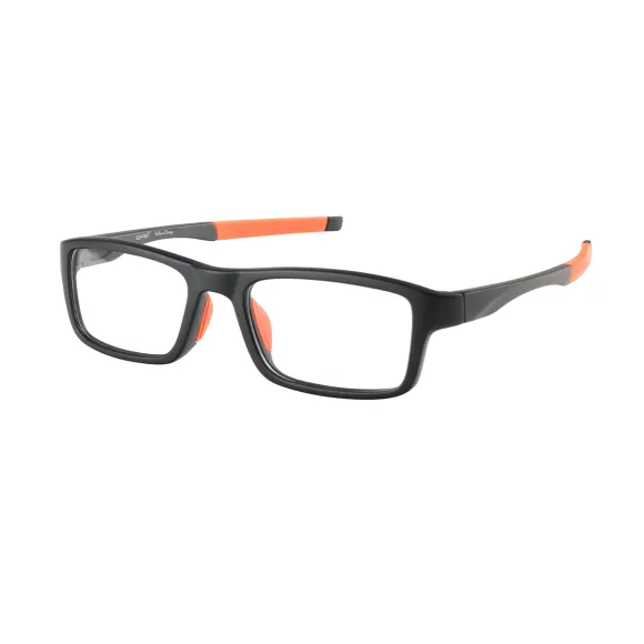 rectangle black-orange eyeglasses