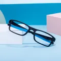 Myron - Rectangle Black-Blue Glasses for Men