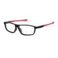 Abramson - Rectangle Black-Red Glasses for Men & Women