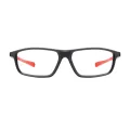 Abramson - Rectangle Black-Red Glasses for Men & Women