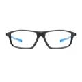 Abramson - Rectangle Black-Blue Glasses for Men & Women