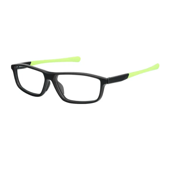 oval black-green eyeglasses