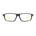 Abramson - Rectangle Black-Green Glasses for Men & Women
