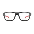 Hawthorne - Rectangle Black-Red Glasses for Men