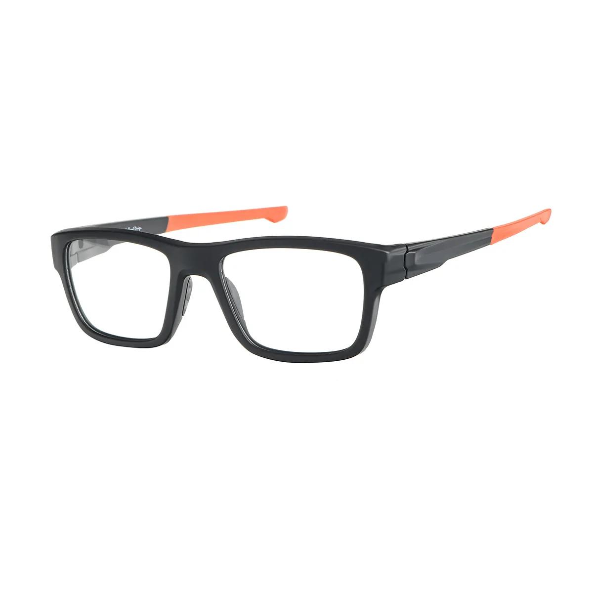 Hawthorne - Rectangle Black-Orange Glasses for Men