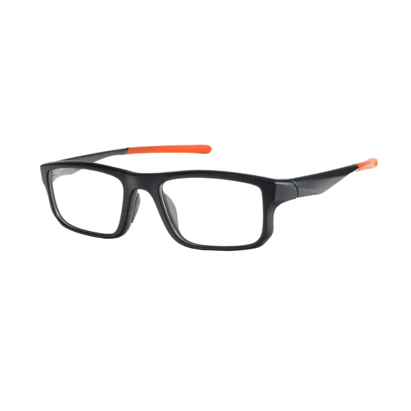 rectangle black-orange eyeglasses