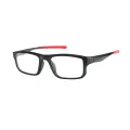 Ned - Rectangle Black-Red Glasses for Men