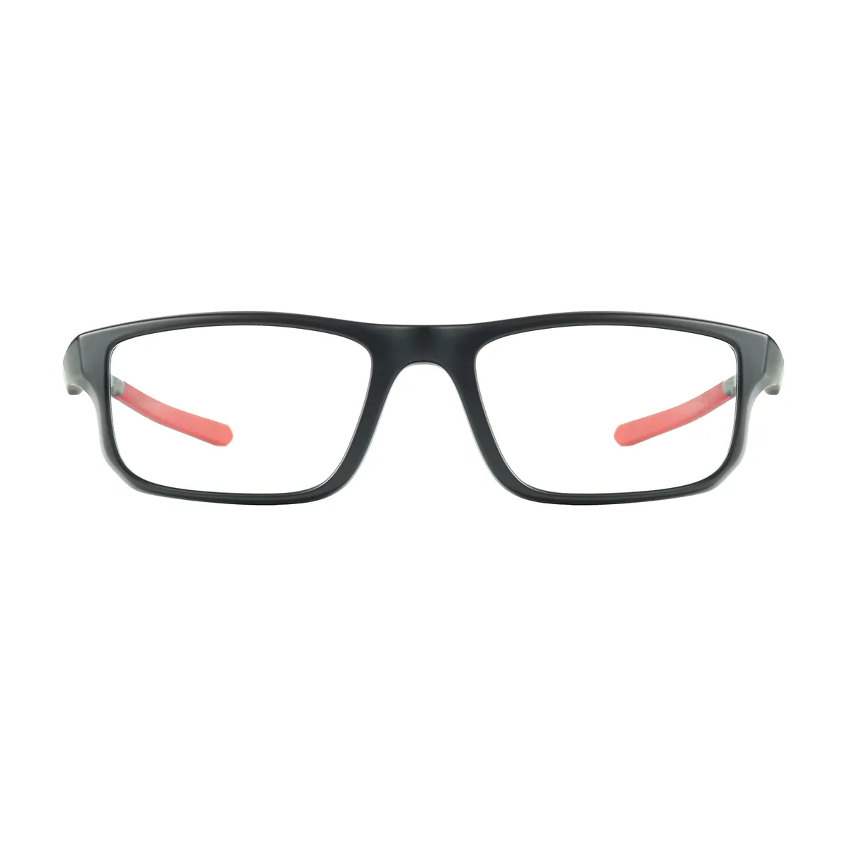 Sports Rectangle Black-Orange  Eyeglasses for Men