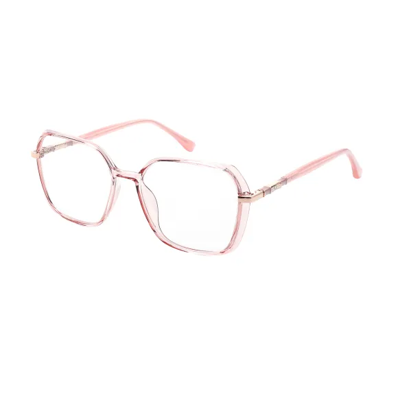 square pink eyeglasses