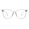 Alvera - Round Gray Glasses for Women