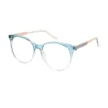 Alvera - Round Blue Glasses for Women
