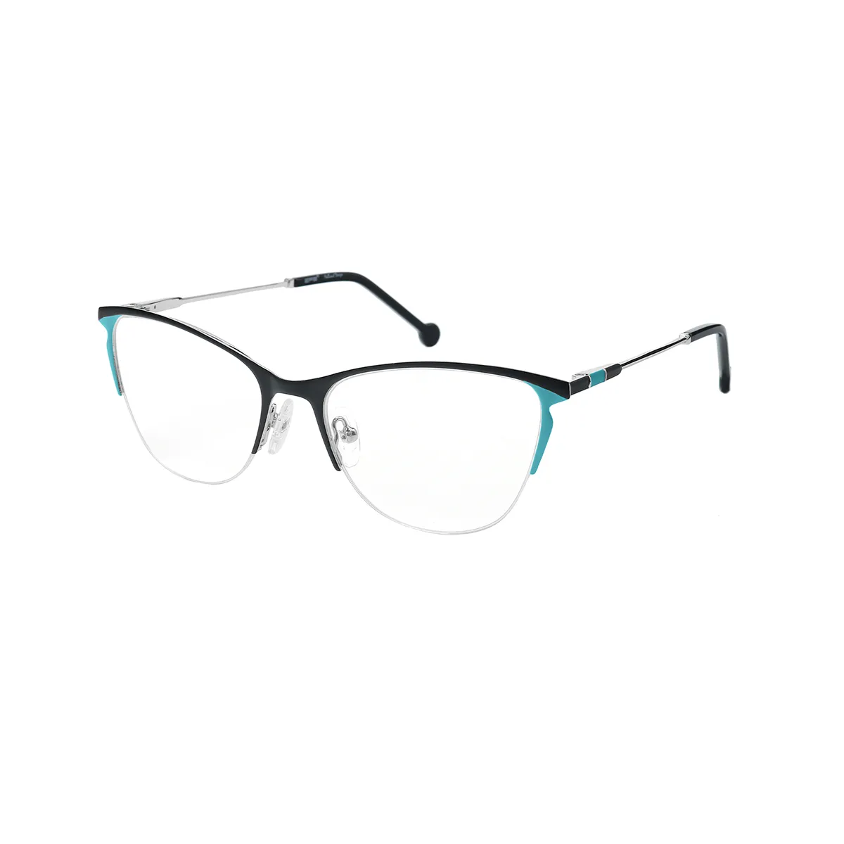 Octave - Cat-eye Black-Green Glasses for Women