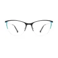Octave - Cat-eye Black-Green Glasses for Women