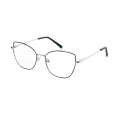 Hazel - Cat-eye Black-silver Glasses for Women