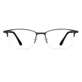 Perry - Rectangle Black-Silver Glasses for Men & Women