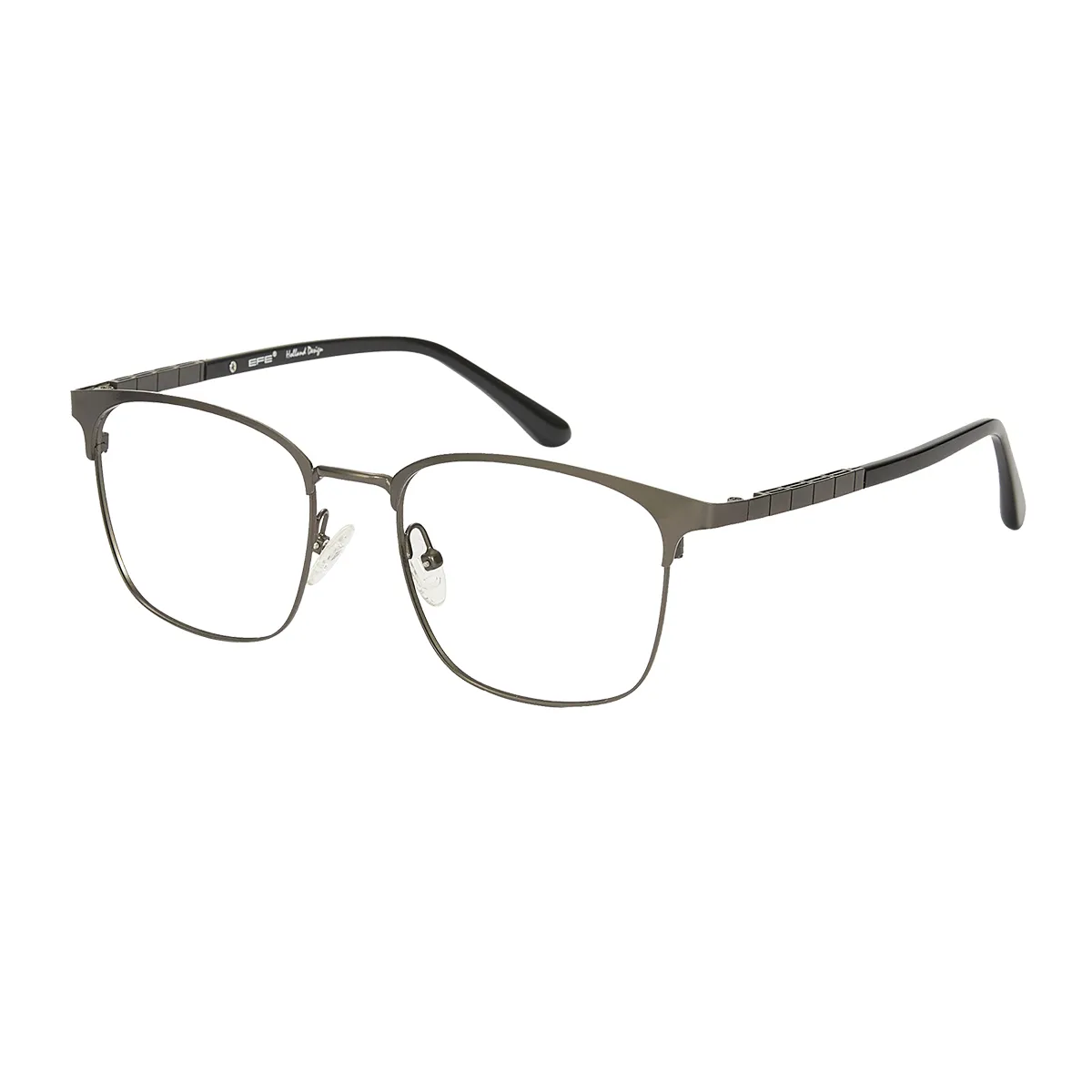 Classic Square Blue-Silver Eyeglasses for Men