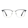 Emery - Square Blue-Silver Glasses for Men