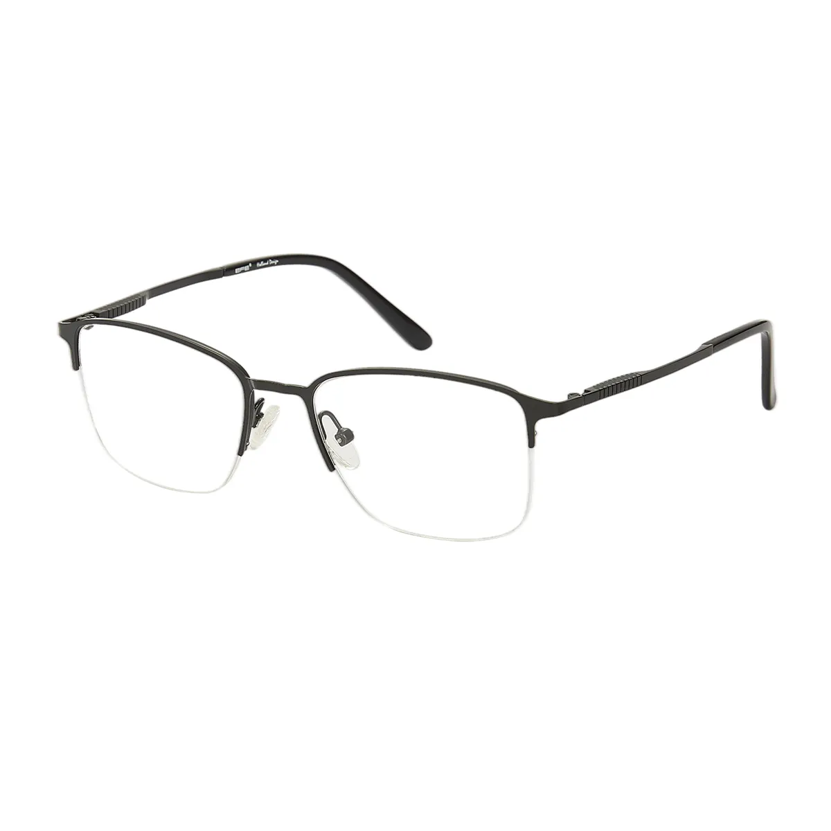 Classic Rectangle Blue-Silver Eyeglasses for Men