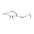 Phillips - Browline Black-Gold Glasses for Men