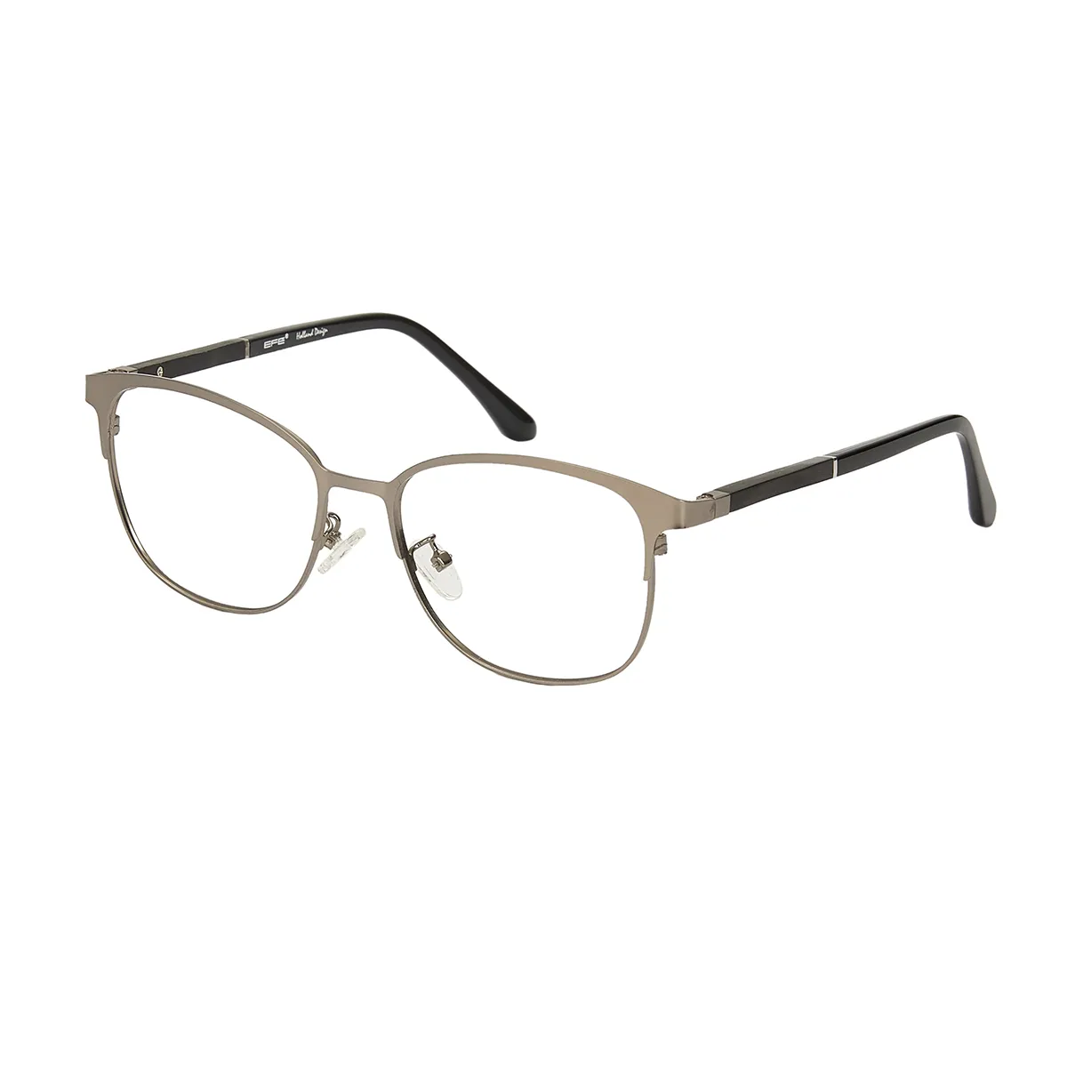 Fashion Browline Black-Gold Eyeglasses for Men