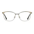 Frieda - Browline Gunmetal Glasses for Men