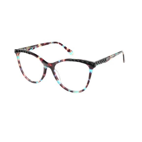 cat-eye blue-purple eyeglasses