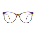 Flowers - Cat-eye Multicolor-Blue/Orange Glasses for Women
