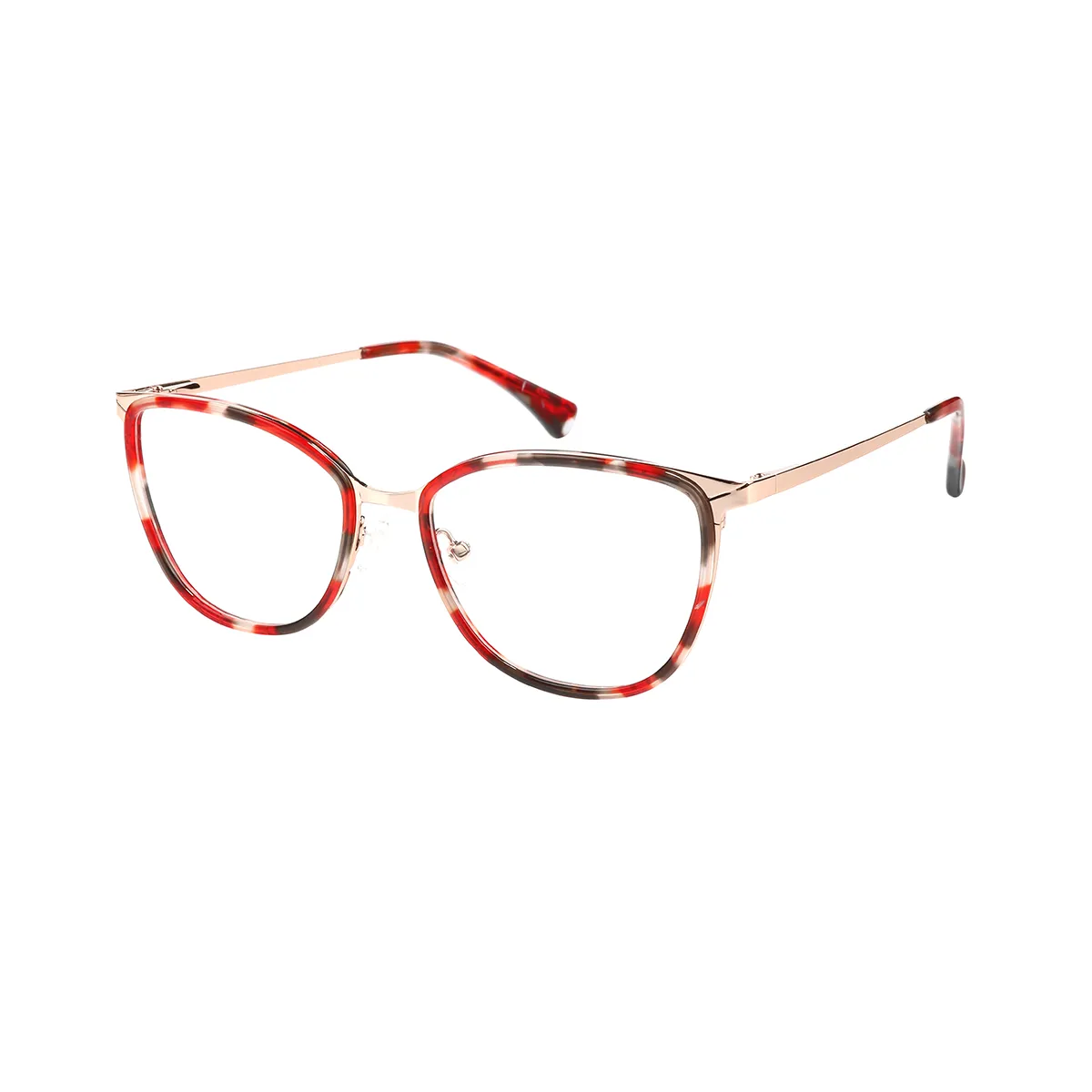April - Oval Red-Tortoiseshell Glasses for Women