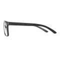 Fonda - Rectangle Black Glasses for Men & Women