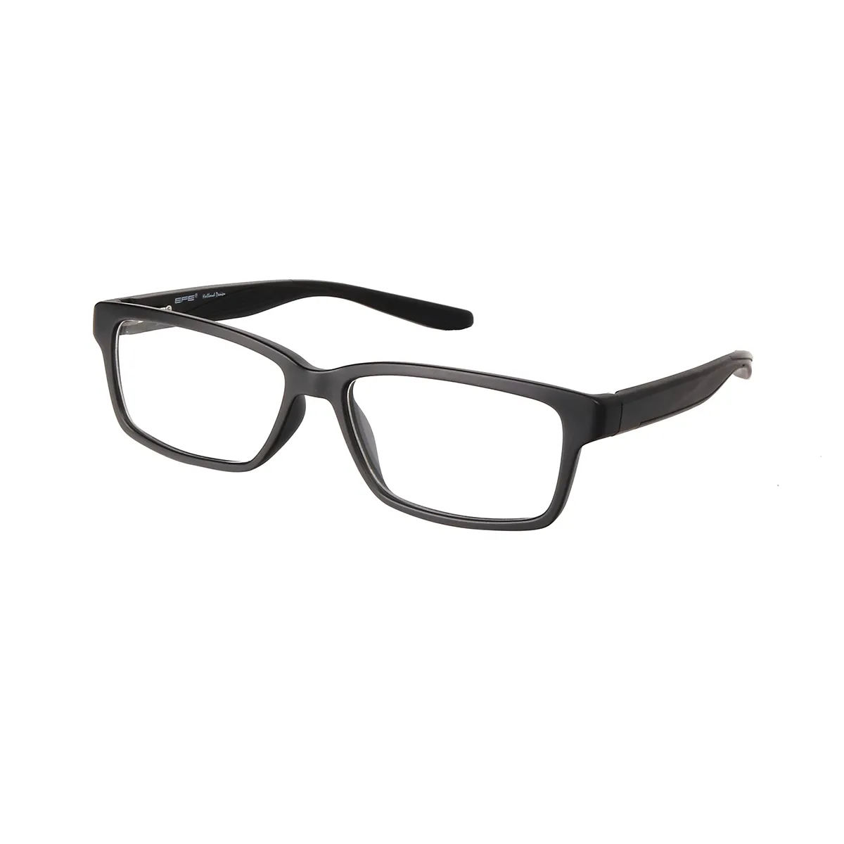 Sports Rectangle Black Eyeglasses for Men