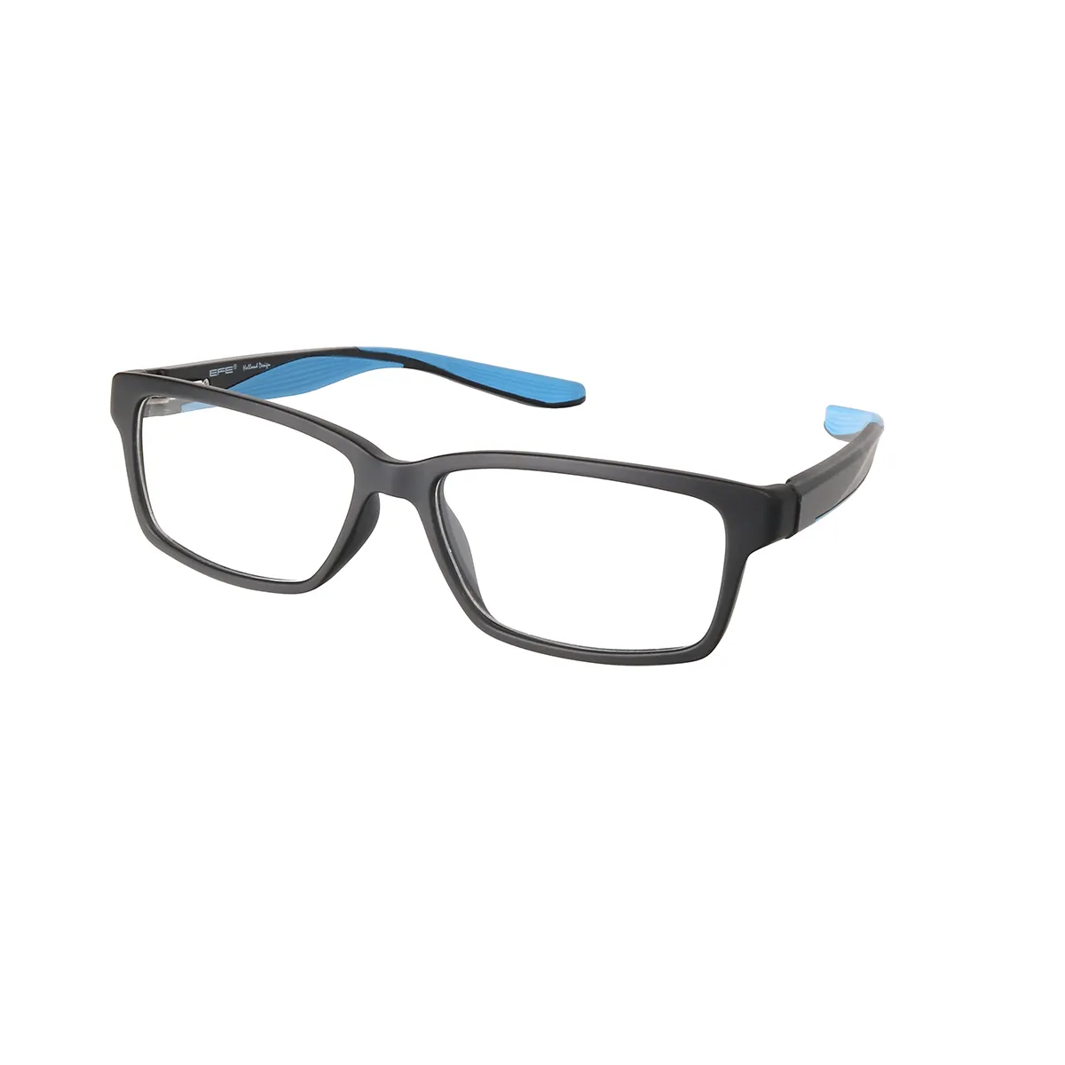Sports Rectangle Black-Blue Glasses for Men