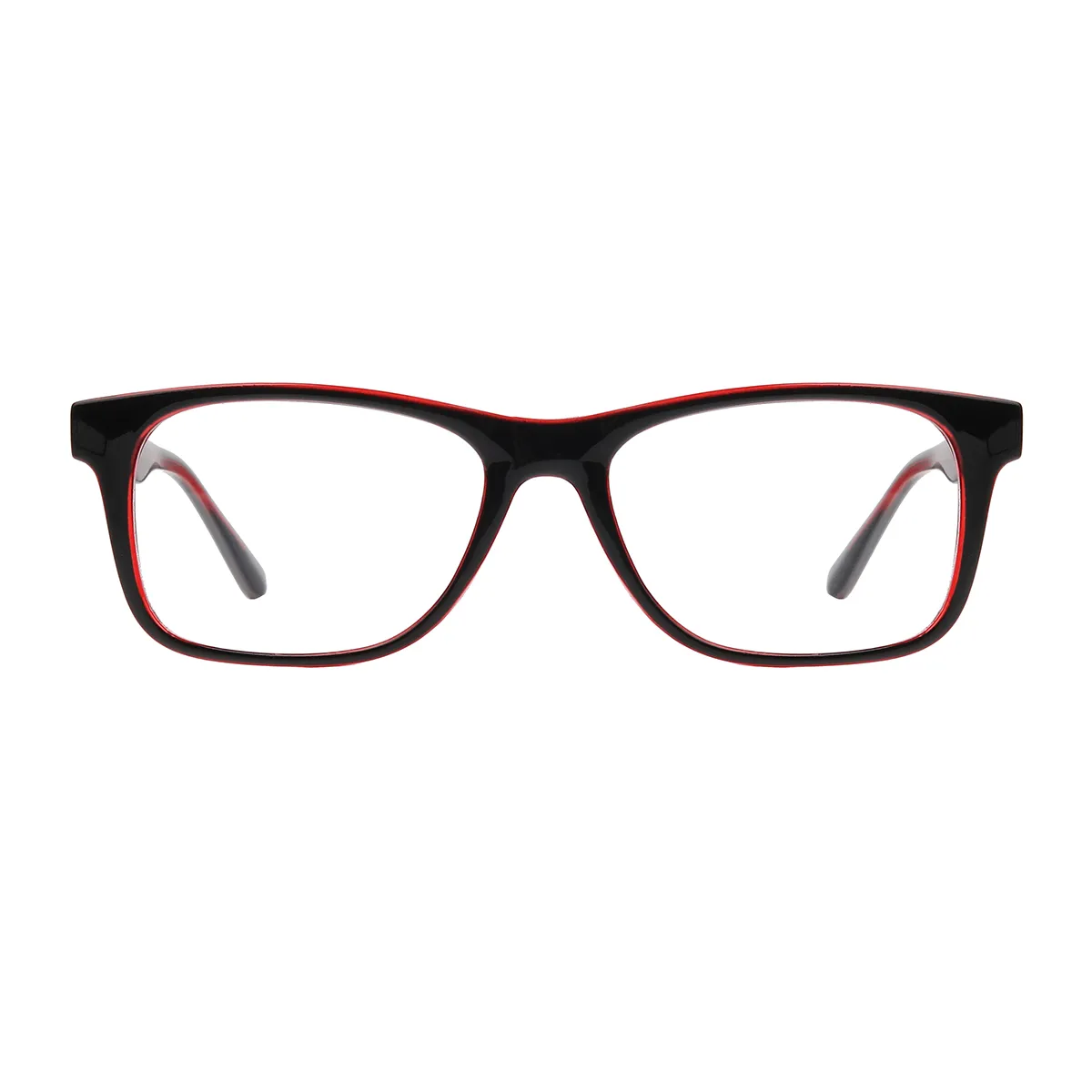 Classic Rectangle Black-Red  Eyeglasses for Men
