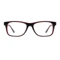 Charles - Rectangle Black-Red Glasses for Men