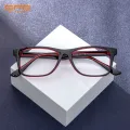 Charles - Rectangle Black-Red Glasses for Men