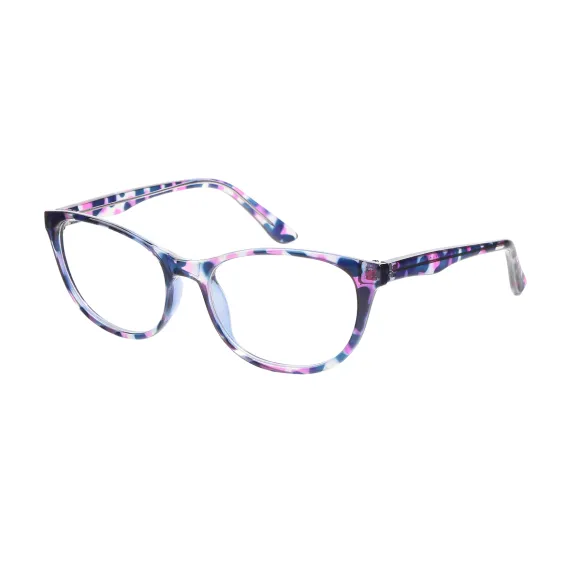 square blue-purple eyeglasses